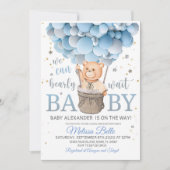 Teddy Bear Baby shower met Balloons Teddy Bear Kaart (Voorkant)