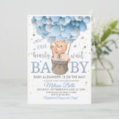 Teddy Bear Baby shower met Balloons Teddy Bear Kaart (Staand voorkant)