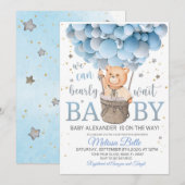 Teddy Bear Baby shower met Balloons Teddy Bear Kaart (Voorkant / Achterkant)