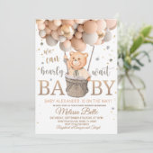Teddy Bear Baby shower met uitnodiging voor ballon (Staand voorkant)