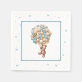 Teddy Bear Baby shower Napkin - Luchtballon Servet (Voorkant)