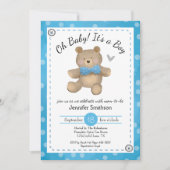 Teddy Bear Baby shower Oh Baby Kaart (Voorkant)
