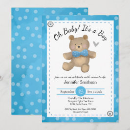 Teddy Bear Baby shower Oh Baby Kaart