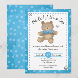 Teddy Bear Baby shower Oh Baby Kaart