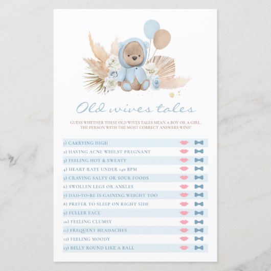 Teddy Bear Baby shower Old Wives (Voorkant)