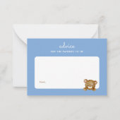 Teddy Bear Baby shower Ouderschap Advies Notitiekaartje (Voorkant)