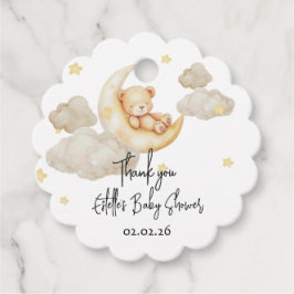 Teddy Bear Baby shower - Over het maanthema Bedankjes Labels
