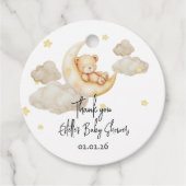 Teddy Bear Baby shower - Over het maanthema Bedankjes Labels (Voorkant)