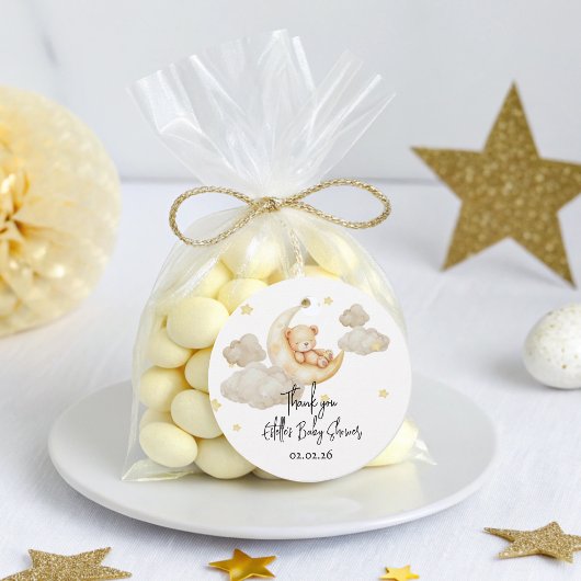 Teddy Bear Baby shower - Over het maanthema Bedankjes Labels