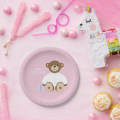 Teddy Bear Baby shower Paper Bord - op roze (Feest)