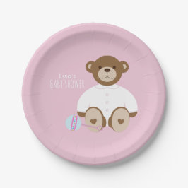 Teddy Bear Baby shower Paper Bord - op roze