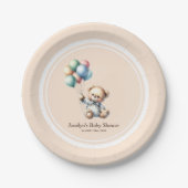 Teddy Bear Baby shower Paper Borden Papieren Bordje (Voorkant)