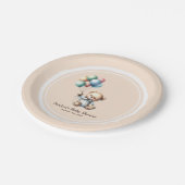 Teddy Bear Baby shower Paper Borden Papieren Bordje (Gekanteld)