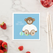 Teddy Bear Baby shower Paper Napkin - blauw Servetten (Insitu)