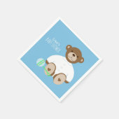Teddy Bear Baby shower Paper Napkin - blauw Servetten (Hoek)