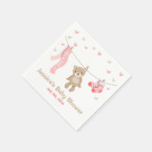 Teddy Bear Baby shower Papier Servet Meisje Roze (Hoek)