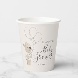 Teddy Bear Baby shower Papieren Bekers
