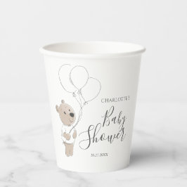 Teddy Bear Baby shower Papieren Bekers