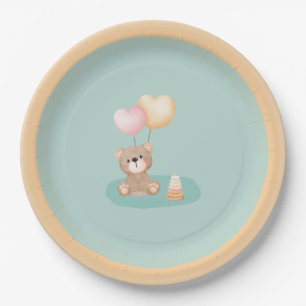Teddy Bear Baby shower - Papieren Borden Bordje