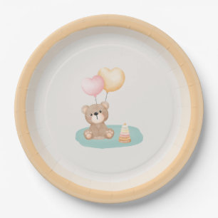 Teddy Bear Baby shower - Papieren Borden Bordje