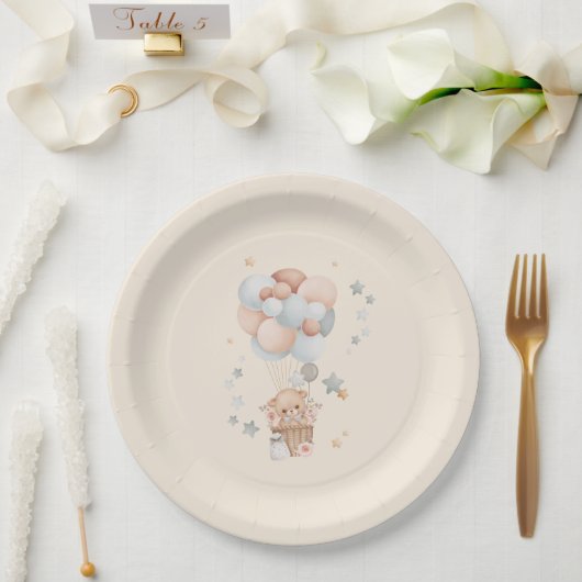 Teddy Bear Baby shower Papieren Bordje (Huwelijk)