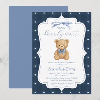 Teddy Bear Baby Shower Party Invitation Kaart