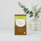 Teddy Bear Baby shower Party Planner Visitekaartje (Staand voorkant)