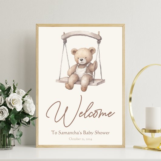  Teddy Bear Baby shower Party Welkomstbord Poster