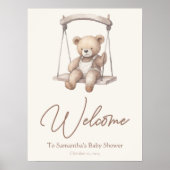  Teddy Bear Baby shower Party Welkomstbord Poster (Voorkant)