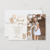 Teddy Bear Baby Shower Photo Bedankkaart (Voorkant)