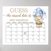 Teddy Bear Baby shower Raad Datum Agenda Poster (Voorkant)
