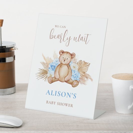 Teddy Bear Baby shower Reclamebord Met Voetstuk (Insitu)