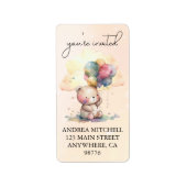 Teddy Bear Baby shower Return Address Etiket (Voorkant)