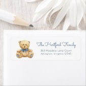 Teddy Bear Baby shower Return Address Etiket (Insitu)
