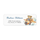 Teddy Bear Baby shower Return Address Label (Voorkant)