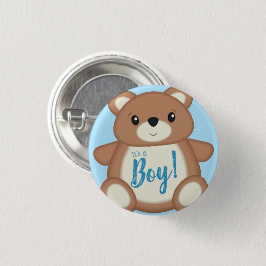 Teddy Bear Baby shower Ronde Button 3,2 Cm (Voorkant /achterkant)