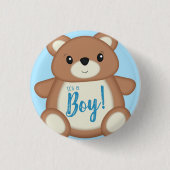 Teddy Bear Baby shower Ronde Button 3,2 Cm (Voorkant)