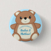Teddy Bear Baby shower Ronde Button 3,2 Cm (Voorkant)