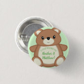 Teddy Bear Baby shower Ronde Button 3,2 Cm (Voorkant /achterkant)