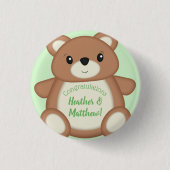 Teddy Bear Baby shower Ronde Button 3,2 Cm (Voorkant)