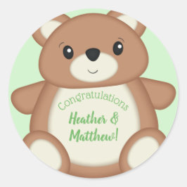 Teddy Bear Baby shower Ronde Sticker