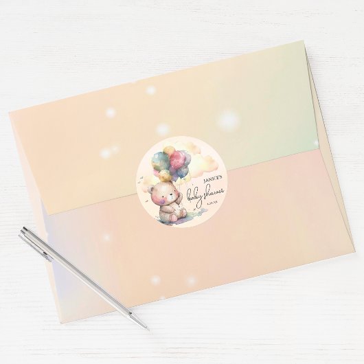 Teddy Bear Baby shower Ronde Sticker