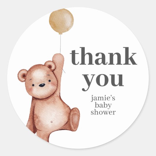 Teddy Bear Baby shower Ronde Sticker (Voorkant)