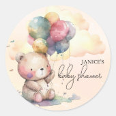 Teddy Bear Baby shower Ronde Sticker (Voorkant)