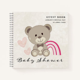 Teddy Bear Baby shower (roze) Guest Book Notitieboek