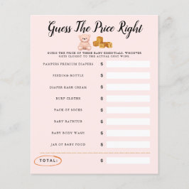 Teddy Bear Baby shower Roze Spel Raad de prijs