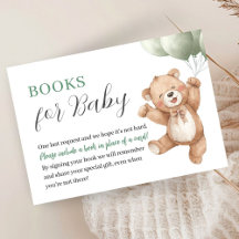 Teddy Bear Baby Shower Sage Green Books For Baby