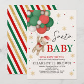 Teddy Bear Baby shower, Santa Baby shower Kaart (Voorkant / Achterkant)