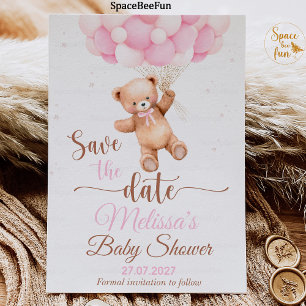 Teddy Bear Baby shower Save The Date We Can Barly Kaart