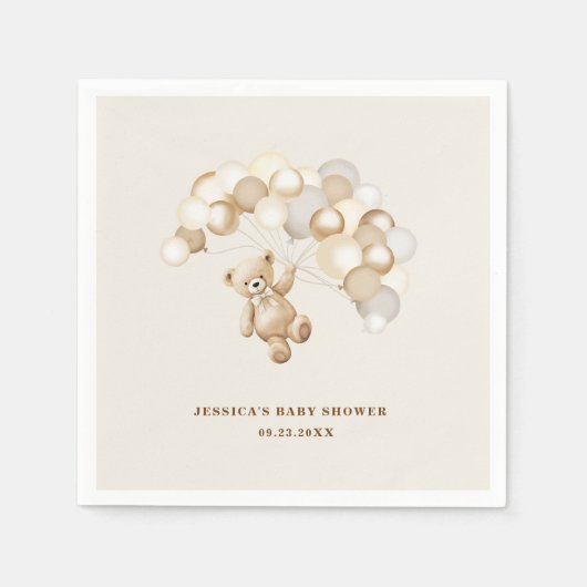 Teddy Bear Baby Shower Servet (Voorkant)
